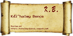 Kőhalmy Bence névjegykártya